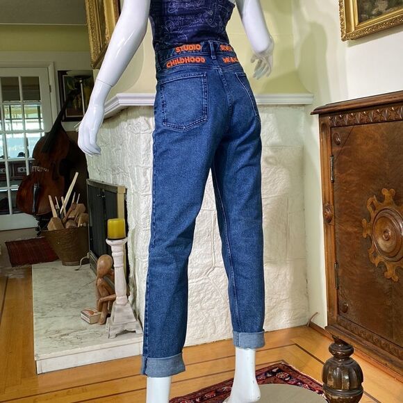 Rare Japanese Studio Seven X GU Childhood Dreams High Rise Tapered Leg Mom Jeans - Picture 5 of 14